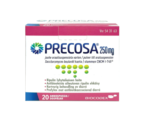 Precosa Jauhe oraalisuspensiota varten 250 mg (20 kpl)