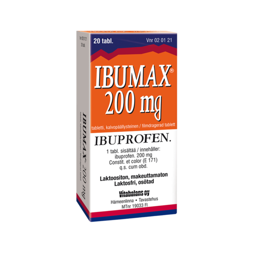 IBUMAX tabletti, kalvopäällysteinen 200 mg 20 fol