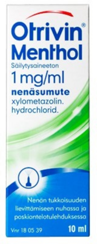 Otrivin Menthol Säilytysaineeton nenäsumute 1 mg/ml (10 ml)