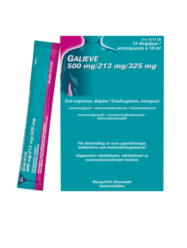 Galieve Oraalisuspensio 500/213/325 mg (12 x 10 ml)