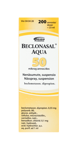 Beclonasal Aqua Nenäsumute 50 mikrog/annos (200 annosta)