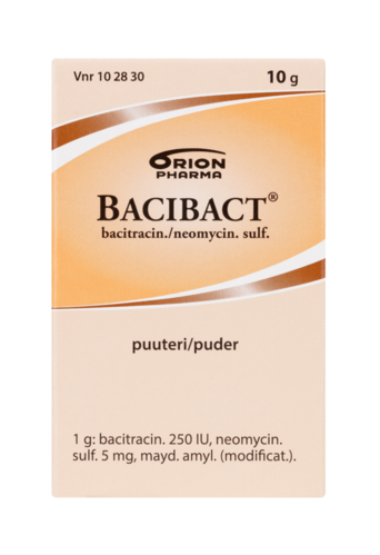 Bacibact Puuteri 250 IU/g+5 mg/g (10 g)