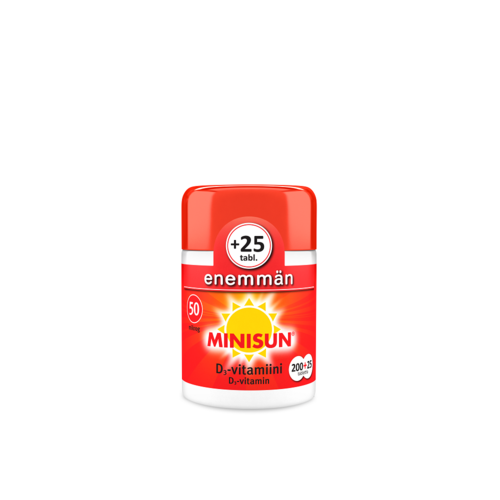 Minisun D-vitamiini 50 mikrog. (225 purutabl)