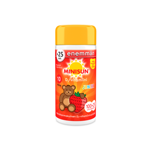 Minisun D-vitamiini Nalle Junior 10 mcg (125 tabl)