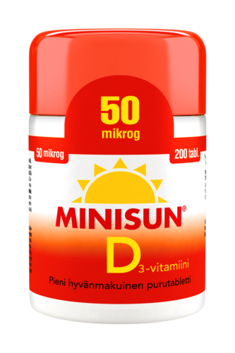 Minisun D-vitamiini 50 mikrog. (200 kpl)