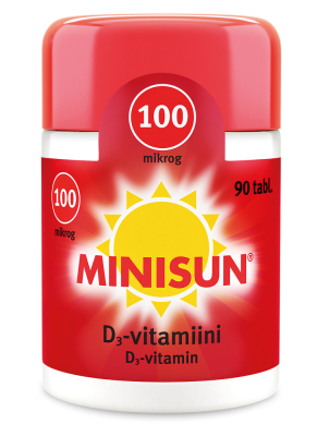 Minisun D-vitamiini 100 mikrog. (90 purutabl)