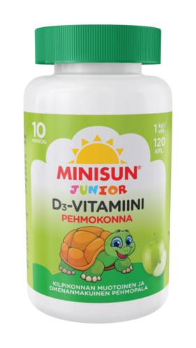 Minisun D-vitamiini Pehmokonna Junior 10 mikrog. (120 kpl)