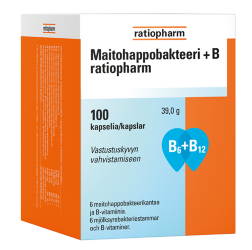 Maitohappobakteeri+B ratiopharm (100 kaps)