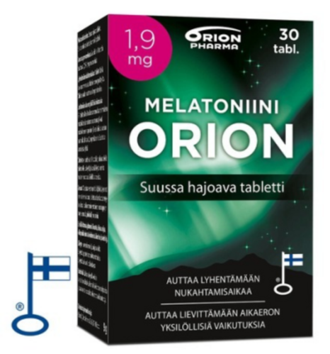 Melatoniini Orion 1,9 mg Suussa hajoava (30 tabl)