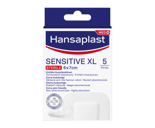 Hansaplast Sensitive XL Laastari 6 x 7 cm (5 kpl)