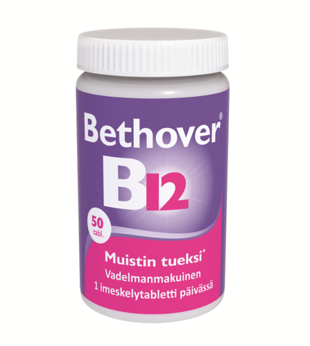 Bethover B12 1 mg Vadelma (50 tabl)
