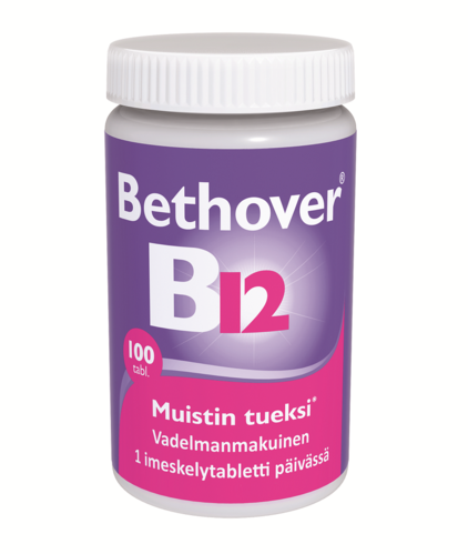 Bethover B12 1 mg Vadelma (100 tabl)