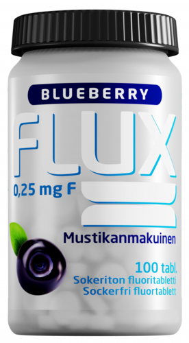 Flux Blueberry Fluoritabletti 250 mikrog. (100 kpl)