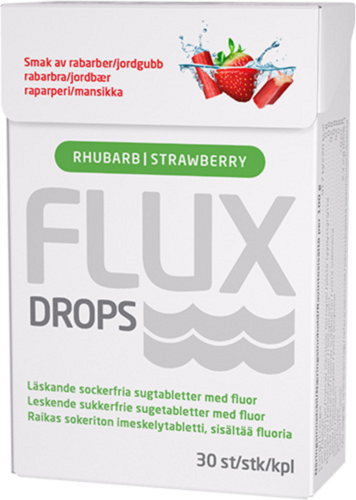 Flux Drops Raparperi-mansikka (30 imeskelytabl)