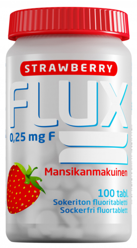 Flux Strawberry Fluoritabletti 250 mikrog. (100 kpl)
