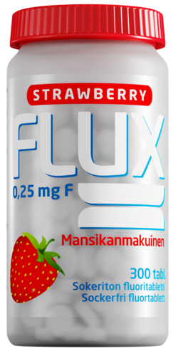 Flux Strawberry Fluoritabletti 250 mikrog. (300 kpl)