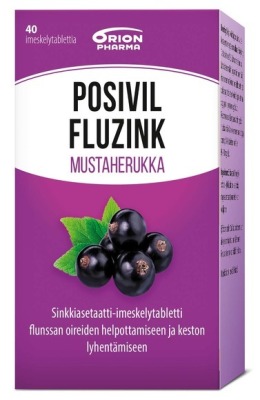 Posivil FluZink Mustaherukka (40 imeskelytabl)