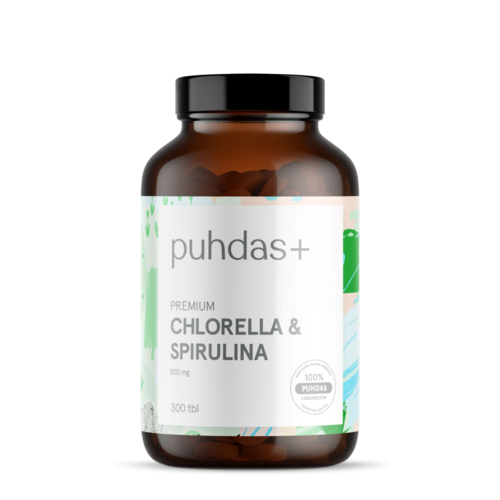 Puhdas+ Chlorella & Spirulina 500 mg 300 tabl