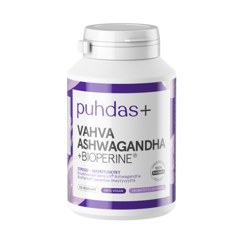 Puhdas+ Vahva Ashwagandha + Bioperine 150 mg 120 kaps