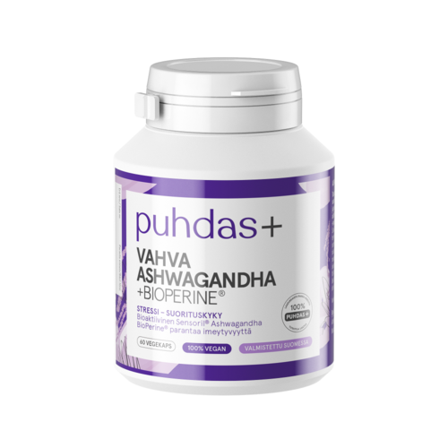 Puhdas+ Vahva Ashwagandha + Bioperine 150 mg 60 kaps