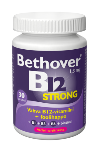 Bethover Strong B12 Vadelma-Sitruuna (30 tabl)