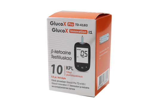 GlucoX Pro Ketoainetestiliuska (10 kpl)