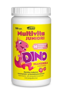 Multivita Juniori Dino Mansikka (100 purutabl)