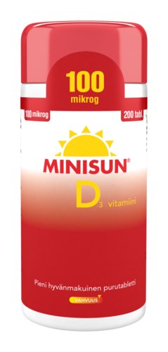 Minisun D-vitamiini 100 mikrog. (200 tabl)