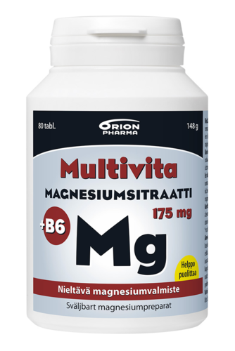 Multivita Magnesiumsitraatti+B6 175 mg (80 tabl)