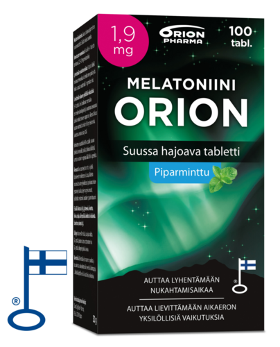 Melatoniini Orion 1,9 mg Piparminttu suussa hajoava (100 tabl)